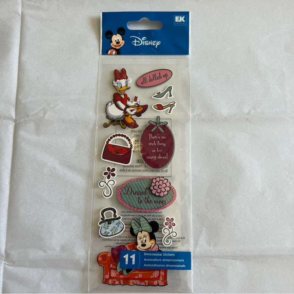 NWT Disney EK Success Minnie Mouse and Daisy Duck All Dolled Up Sticker Set